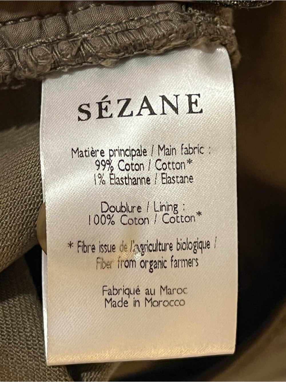 Sezane manu trousers olive green straight leg cropped pants size 38 or 6 USA - Picture 9 of 14